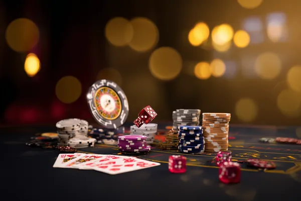 A confident dealer surrounded by casino chips inviting players to access their 588WIM account, reflecting quick and easy login options.